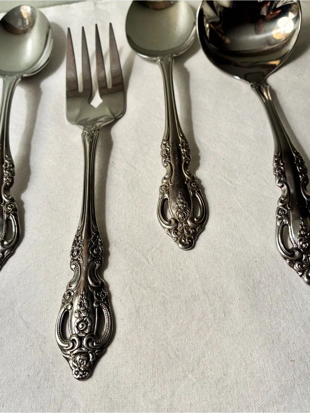 Oneida Community Stainless Serving Flatware  Possibly Brahms Spoons Ladle Fork
